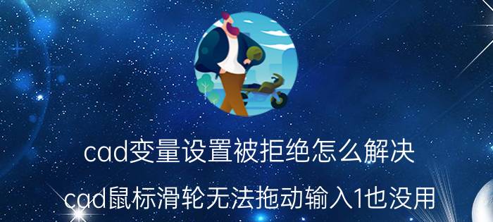 cad变量设置被拒绝怎么解决 cad鼠标滑轮无法拖动输入1也没用？